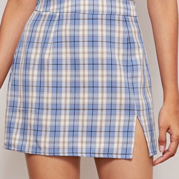 NEW! baby blue plaid skirt✨🦋 - Picture 3 of 5